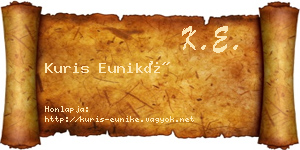 Kuris Euniké névjegykártya